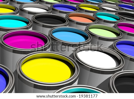 Rainbow of paints