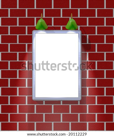 A poster box on a brick wall