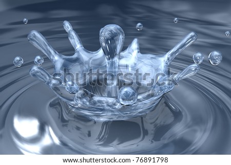 A close up view of water splashing frozen in time.