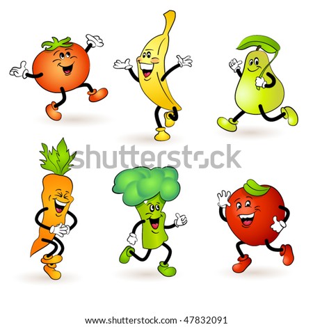 fruit and vegetable characters fruit and vegetable characters
