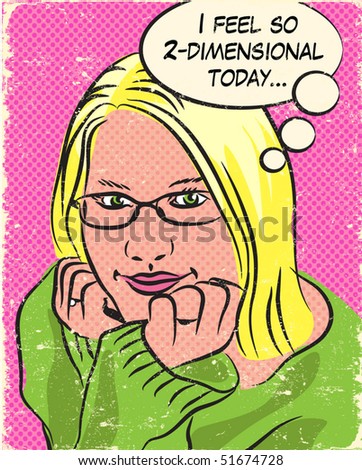 Comic Book Style Blonde Girl Stock Vector Illustration 51674728