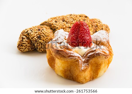 Danish strawberry and sesame croissant