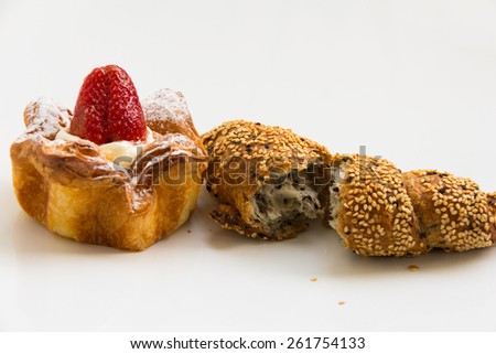 Danish strawberry and sesame croissant