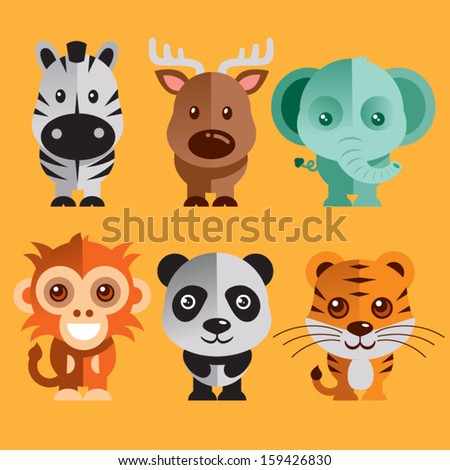 Funny Animals vector illustration Funny Animals vector illustration