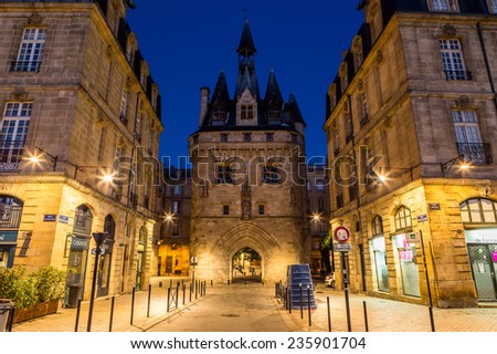Bordeaux, France-July 17, Bordeaux at night, July 17.2014 in Bordeaux