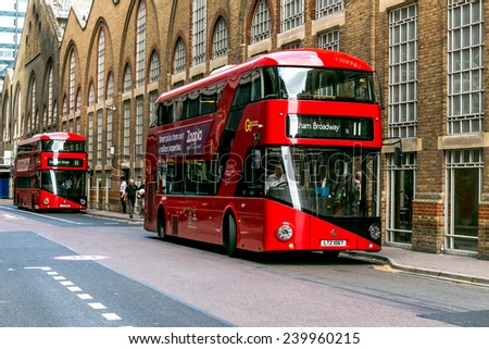 London, UK-July 20, red London buses, July 20.2014 in London