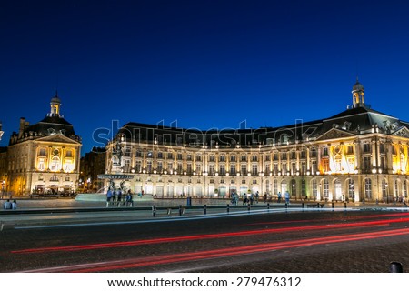 Bordeaux, France - July 15, Place de la Bourse in Bordeaux, July 15.2014 in Bordeaux