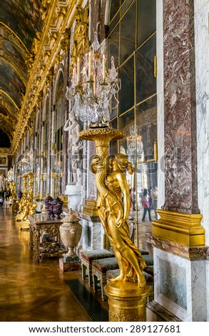 Paris, France - July 11, Versailles palace interior, July 11, 2014 in Paris