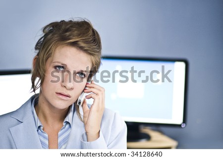 Call center operator or computer problems in business