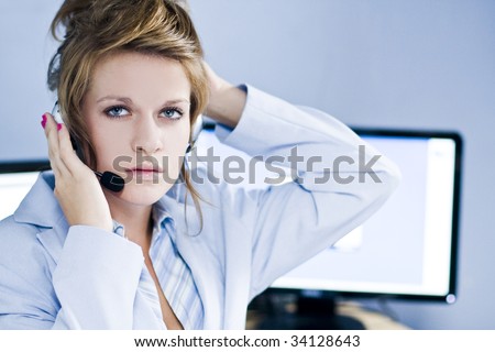 Call center operator or computer problems in business