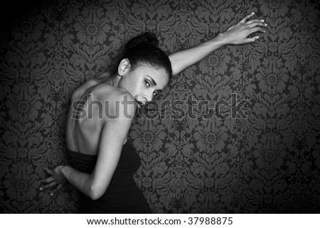 stylish wallpaper. woman on stylish wallpaper