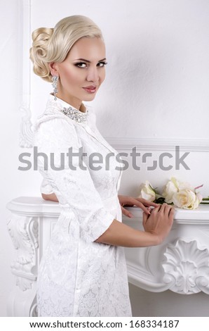 beautiful bride with blond hair
