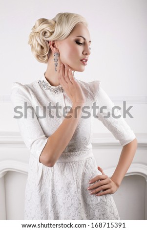 beautiful bride with blond hair