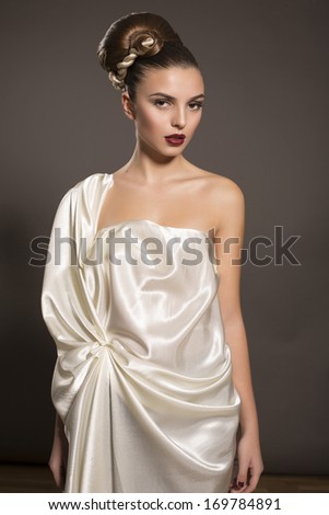 beautiful girl in greek style dress