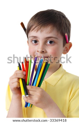 Kid With Crayons