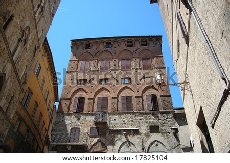Medieval houses in Siena. Italy