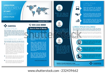 Vector brochure, flyer, magazine cover & poster template. Two ( 2 ) Sides. Back and Front.