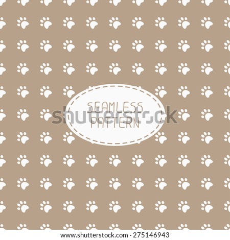 Seamless pattern with animal footprints, cat, dog. Wrapping paper. Paper for scrapbook. Tiling. Vector illustration traces with paw prints. Background. Stylish graphic texture for design, wallpaper.