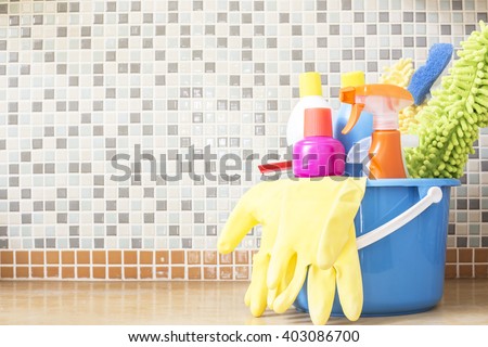 House cleaning product on the table