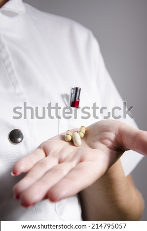 Doctor offering the medicine