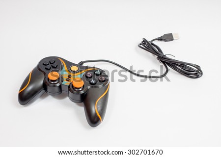 Video game console controller white background