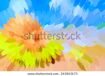 Colorful swirl brush strokes background. Raster version