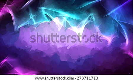 Purple swirl brush strokes background. Raster version