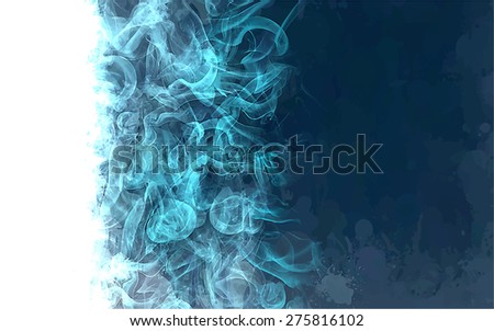 Smoke blue border brush strokes background. Raster version