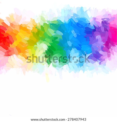 Rainbow mix brush strokes background. Raster version