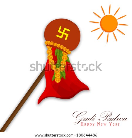 Gudi padwa Indian lunar new year's Day celebrated by Marathi Hindus Konkani.Eps10 Gudi padwa Indian lunar new year's Day celebrated by Marathi Hindus Konkani.Eps10