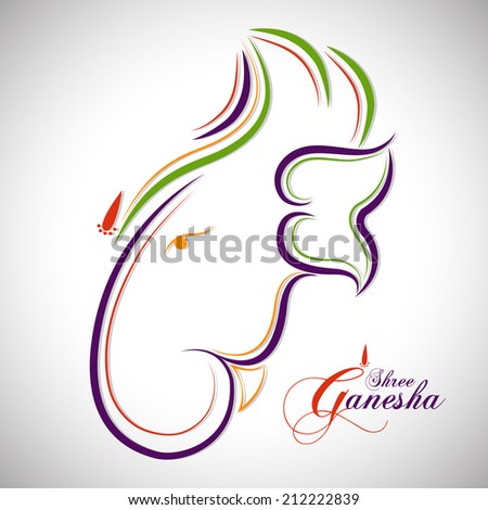 Illustration of Lord Ganesha Face Illustration of Lord Ganesha Face