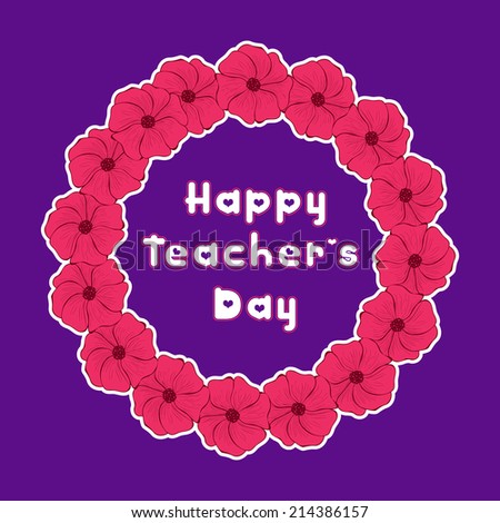 Happy Teacher's Day Floral Frame design