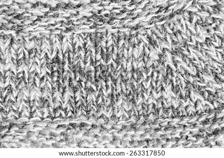 The texture of knitted slippers (black & white)