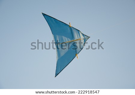Kite delta flying in blue sky