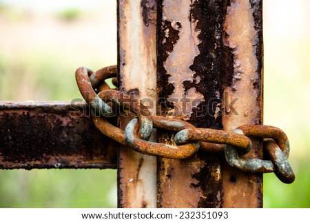 Rusty chain on gate/ Rusty chain on gate