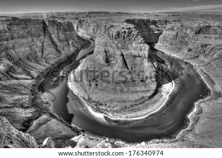 Horseshoe Bend is the name for a horseshoe-shaped meander of the Colorado River located near the town of Page, Arizona, in the United States