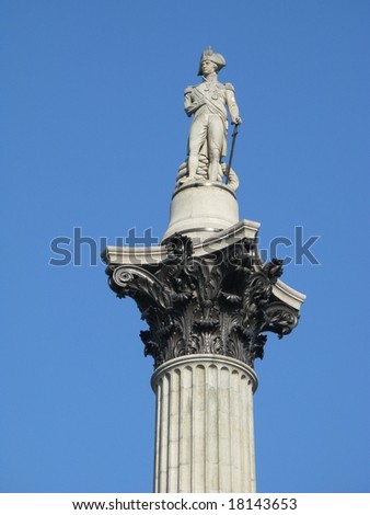 Nelsons Column in Trafalgar Square,London