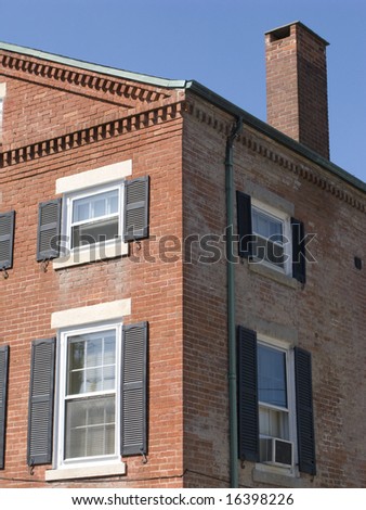 brick home with chimney