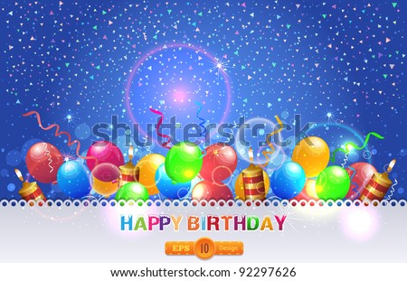 Birthday Card Vector on Vector Illustration Of Happy Birthday Card Design   Stock Vector