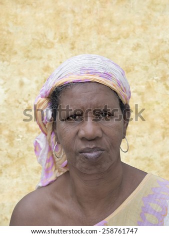 Portrait of an African woman, sixty years old