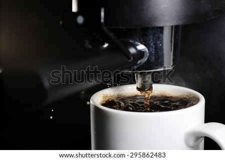 coffee drop,selective focus