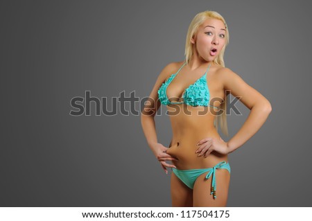 Overweight lady holding love handle
