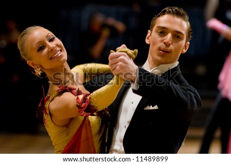 Couple at dancing pose. Waltz. #4