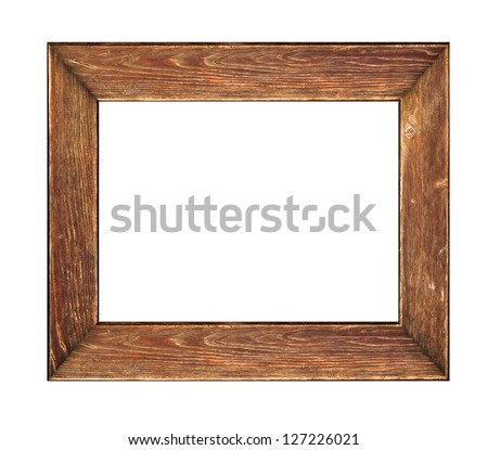 Old picture frame Wood picture frame over a white background Old picture frame Wood picture frame over a white background
