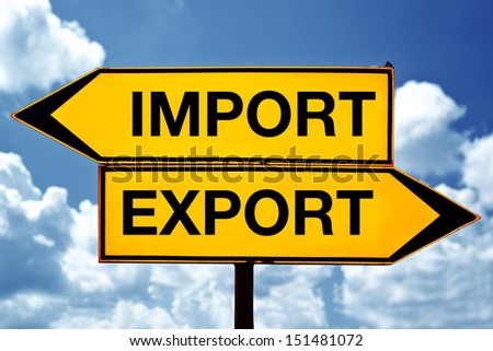 Import versus export, opposite direction signs.