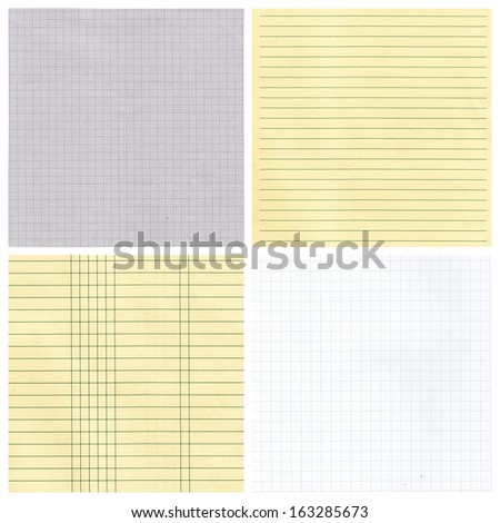 Various grid paper textures as background