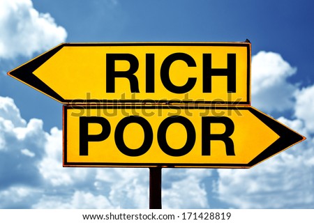 rich versus poor, opposite signs