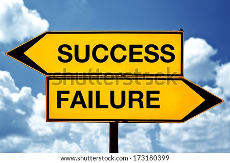 Success versus failure, opposite direction signs
