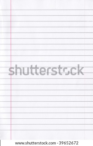 Notebook paper page with lines