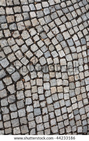 Quality background image, texture of a cobblestone road
